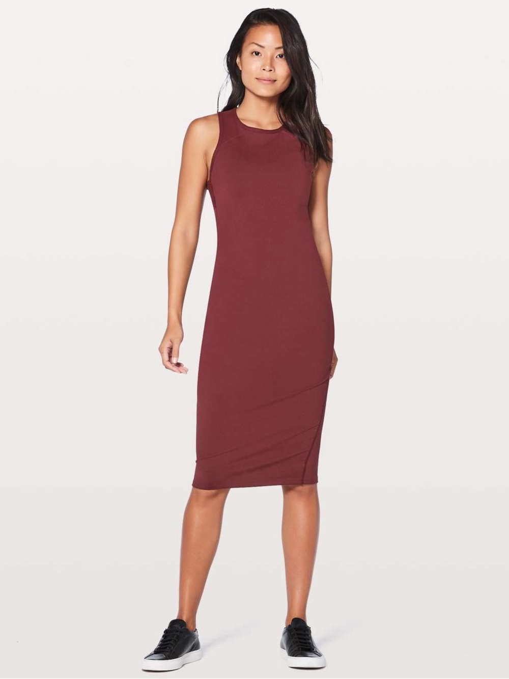 Lululemon picnic play dress Sleeveless Bodycon Dress in deep rouge size 10
